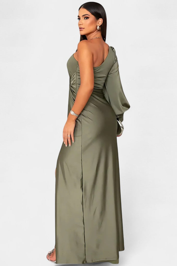 Andrea - Asimetrična Haljina s Draperijom na Jednom Ramenu