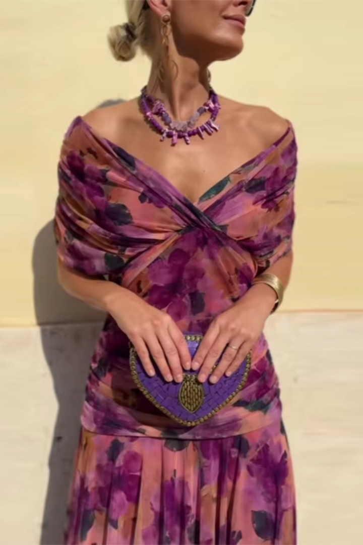 Elegantna maksi haljina s V-izrezom