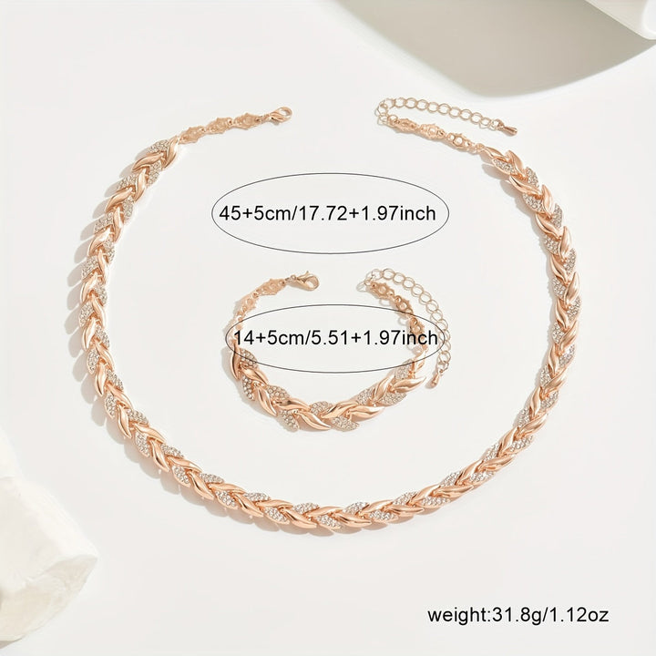 Set ogrlice i narukvice u rose gold tonu