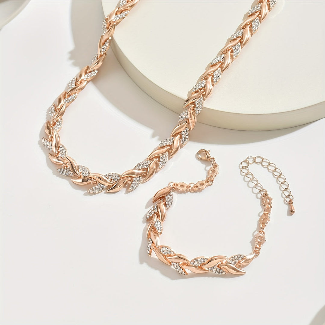 Set ogrlice i narukvice u rose gold tonu